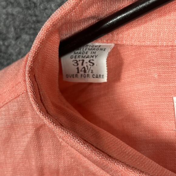 Haupt Germany Shirt Men’s 14½ S Orange Button-Up Long Sleeve - Picture 4 of 12